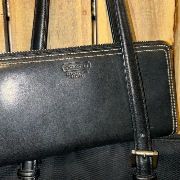 Coach Vintage Black Twill Bag with Leather Trim and Wallet - Picture 9 of 11